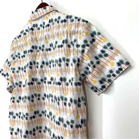 Men’s Cotton & Co Palm Tree Short Sleeve Casual Button Up Shirt Size Medium - Picture 10 of 16